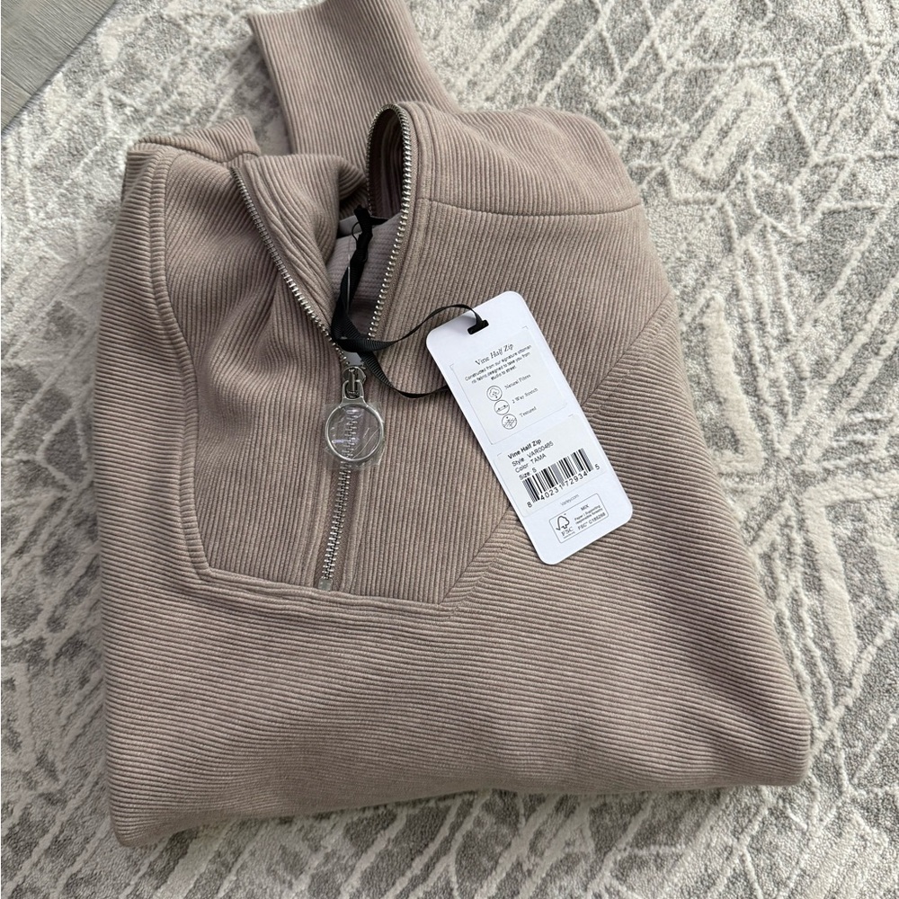 Varley Taupe Half Zip Pullover